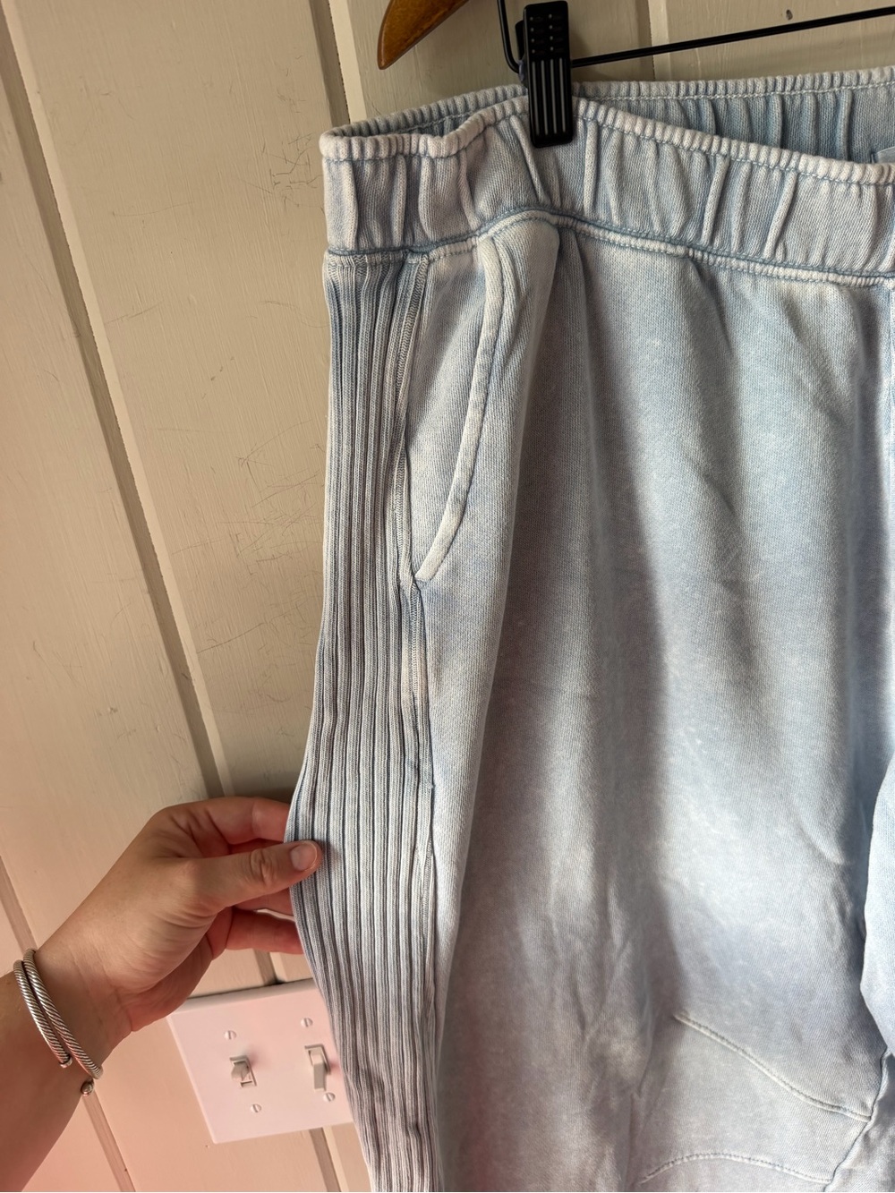 aerie Light Blue Oversized Sweatshirt & Barrel Pants Set, Size L/XL (see notes) - Picture 8 of 11